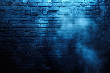 Blue-toned brick wall with smoky effect