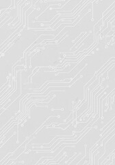 Abstract Circuit Board Design Illustration With White Lines and Grey Background