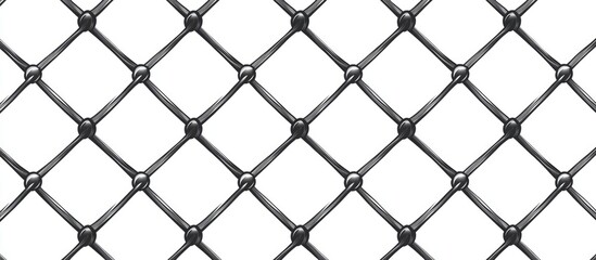 Fototapeta premium Repeating diamond-shaped pattern of metal chain-link fence