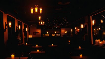 Candlelit restaurant interior - Powered by Adobe