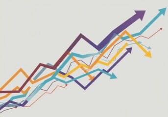 Abstract Illustration Of Colorful Upward Arrows Representing Business Growth