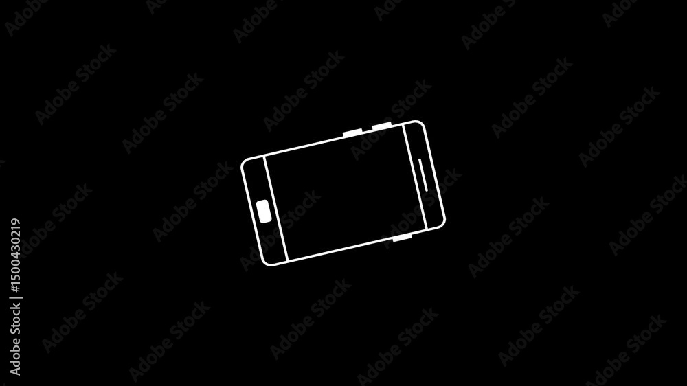 Poster phone rotation icon with smooth 90-degree flip. rotate your phone animation with 90 degree flip moti