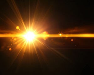 Radiant Halo Illustration: Striking Light Effects on a Dark Background for Stunning Visuals