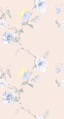 Exquisite Hand Illustrated Curly Floral Motif Creations