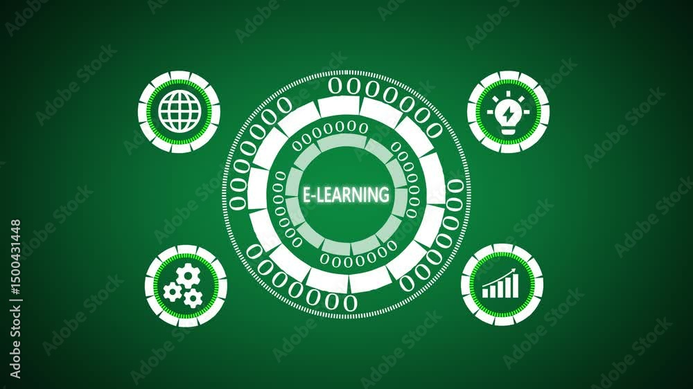 Poster connecting minds through digital learning. conceptual e-learning interface with global connectivity 