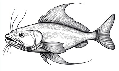 Obraz premium Illustrazione a matita di un pesce