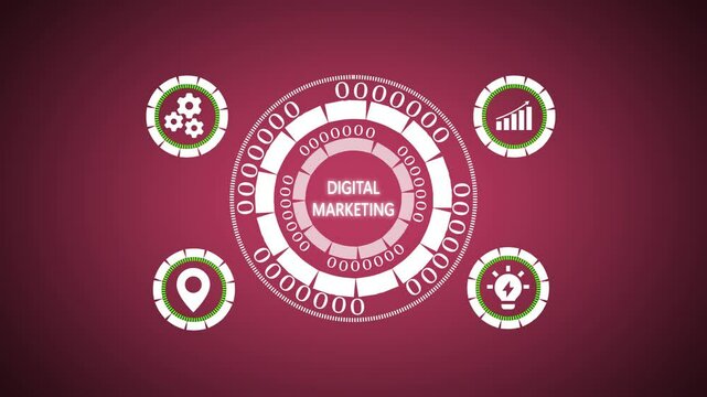 Visualizing digital marketing essentials. Digital marketing strategy infographic representing key concepts like ideas location growth and teamwork - Powered by Adobe