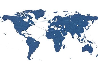 Obraz premium Abstract World Map Illustration in Blue Texture on White Background