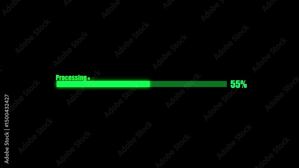 Poster quarter completion shown by green progress bar. animated green progress bar displaying 25 percent co