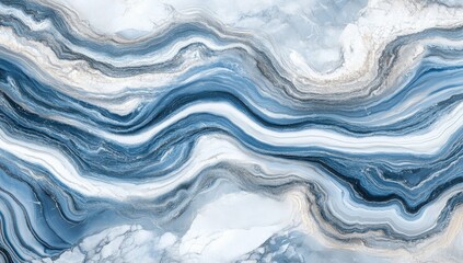 Obraz premium Abstract marble-like design in shades of blue, white, and gray