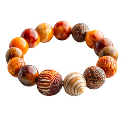 Bold Bracelet with Large Textured Beads Isolated on Transparent Background