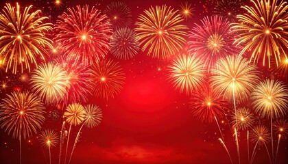 Festive Fireworks Night Sky Display.