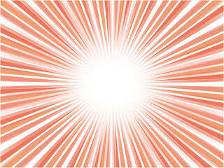 赤と白のポップな放射光線背景素材