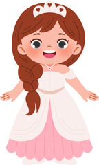 cute girl wearing princess dress happy