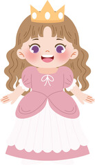 cute girl wearing princess dress happy