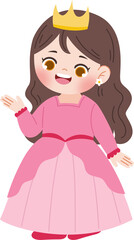 cute girl wearing princess dress happy
