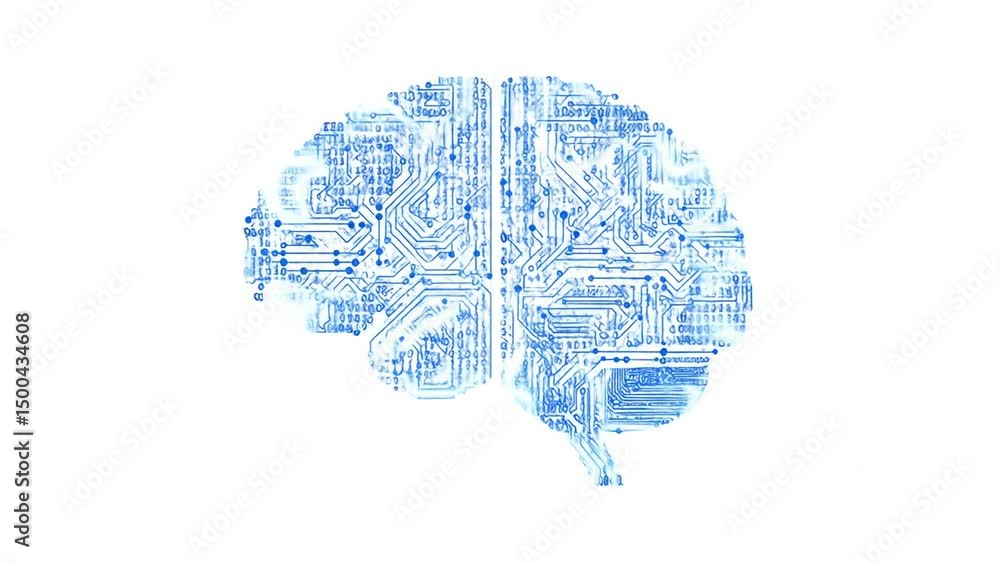 Poster artificial intelligence digital brain circuit board concept for innovation future technology