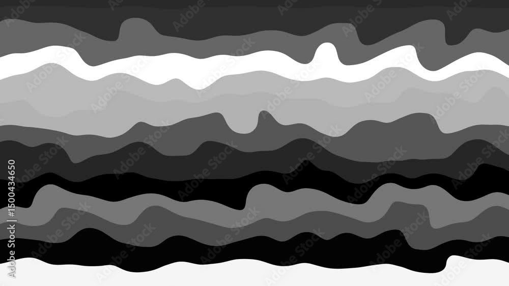 Poster smooth textured grey scale waves layered design. abstract wavy grey scale layers background with smo