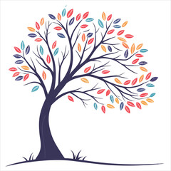 Obraz premium Abstract tree with colorful leafs