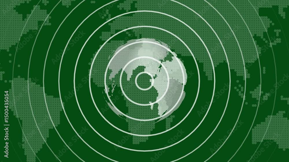 Poster concentric globe design for tech and science. earth globe with concentric circles futuristic illustr