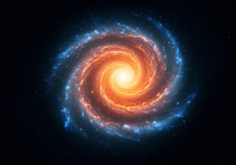 Galactic Spiral Nebula Glowing With Stars in the Dark Space Illustration