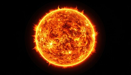 Fiery Sun with Space Background. (1)
