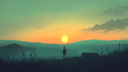Fototapeta premium Lo-Fi music picture The background that goes well with the lo-fi music genre Generative AI 