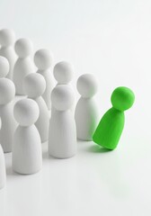 Illustration Of Green And White Figurines Representing Leadership And Uniqueness