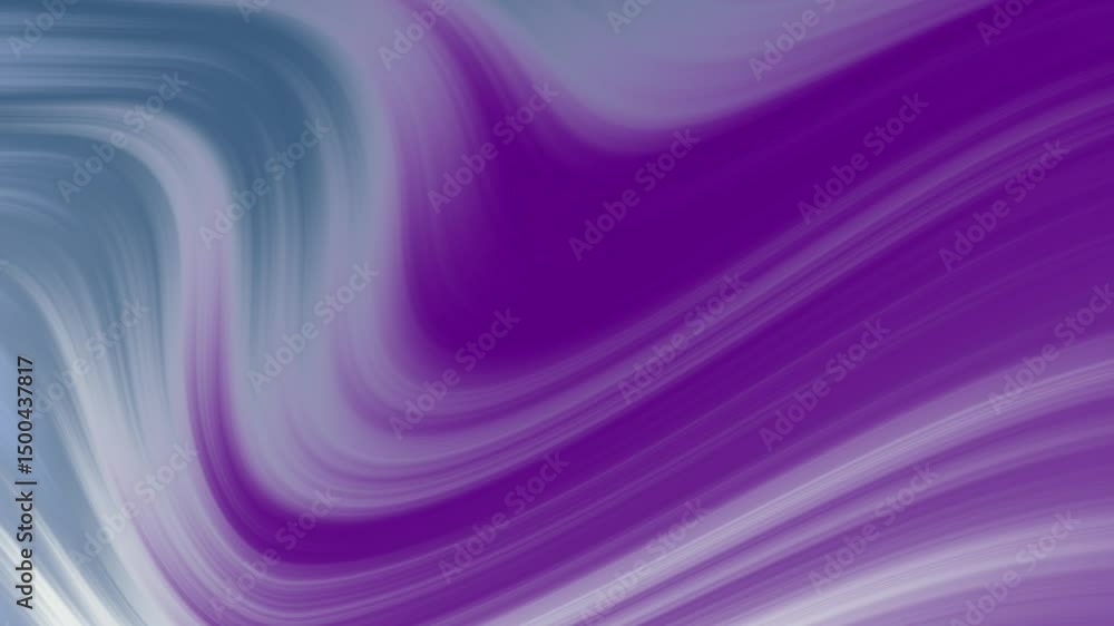 Poster deep purple waves with a glossy texture swirl smoothly in a seamless loop, suitable for modern desig