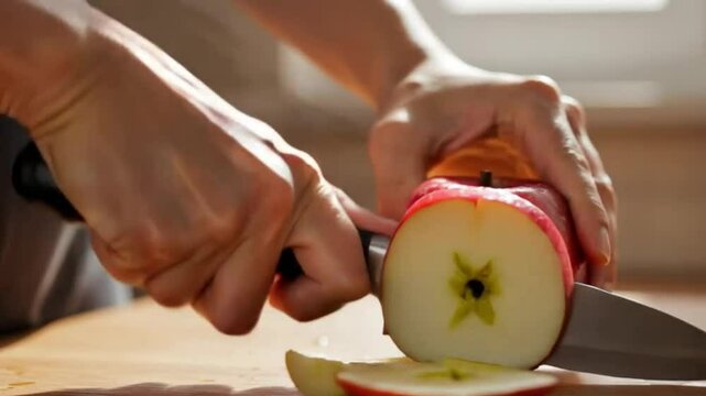 slicing a apple