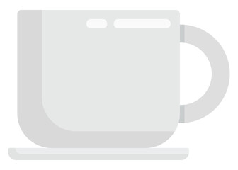 Flat icon of gray mug on a white background.