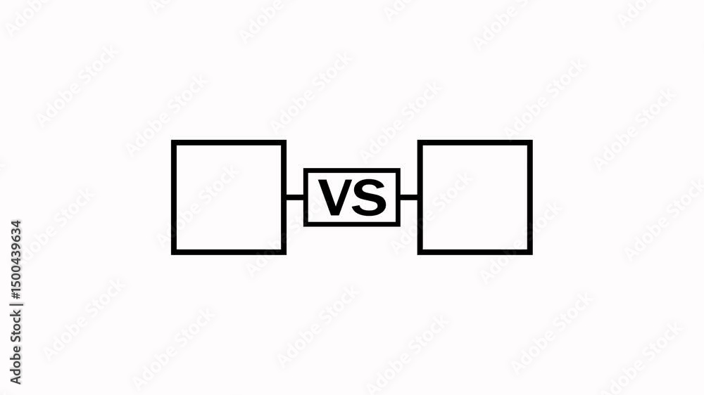 Aufkleber graphic featuring two contrasting rectangular boxes. two rectangular boxes compared against each oth