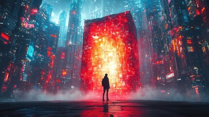 Futuristic city gateway