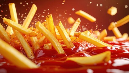 French Fries Ketchup Splash.