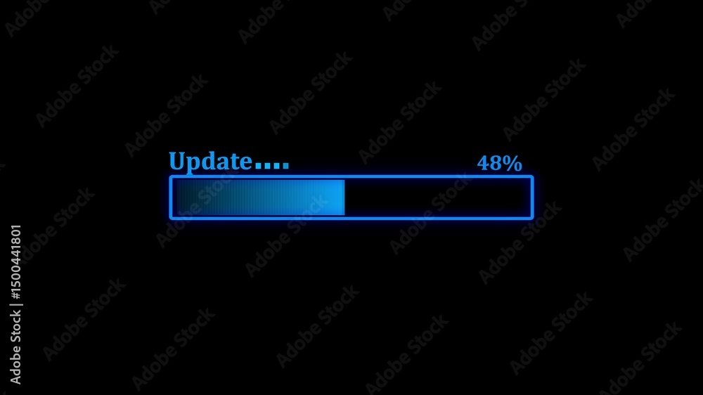 Fototapete digital progress bar showing animated update loading. digital update progress bar with animated load