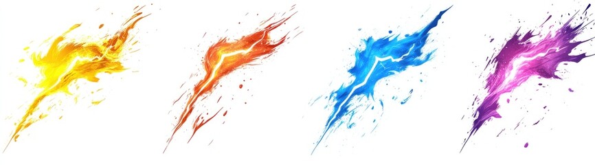 Colorful, abstract, splatter effects