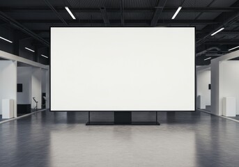 Empty Blank Screen in Modern Hall Interior for Presentation or Advertising