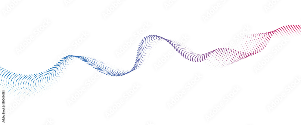 Aufkleber Flowing Dot Wave halftone gradient pattern on transparent background	
