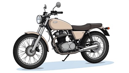 Vintage Motorcycle Illustration.