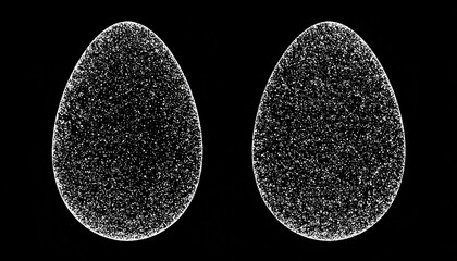 Glittering Eggs with Dark Background.