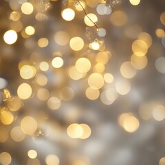 Obraz premium Golden bokeh lights, blurred background
