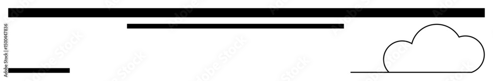 Poster black horizontal lines of varying lengths and a simple cloud outline convey minimalism and clean des