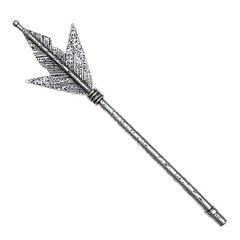 A Satin Silver Arrow with Lunar Rover Textures and Diamond Isolated on Transparent Background