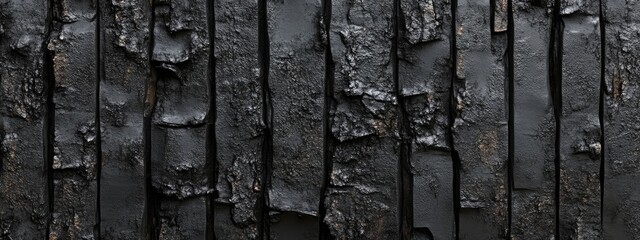Dark, textured, vertical slabs