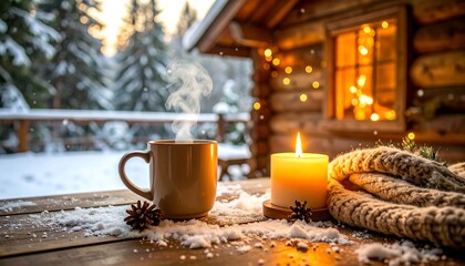 Cozy Winter Cabin Hot Drink.