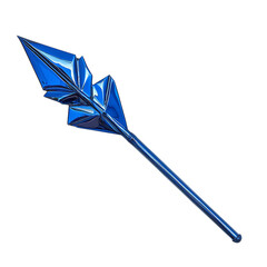 Bold Arrow with a Dynamic Sculpted Shape in Rich Sa Isolated on Transparent Background