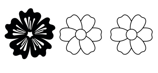Flower icon set, flower vector set, flower art and illustration 