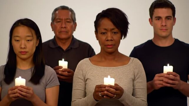 group of people with candles remembering National Missing Child Days