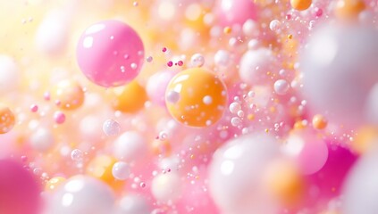 Pink  Orange Bubbles Floating.