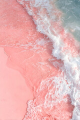Fototapeta premium Serene shore symphony pastel coast meets turquoise tide creating a calming dreamy scene
